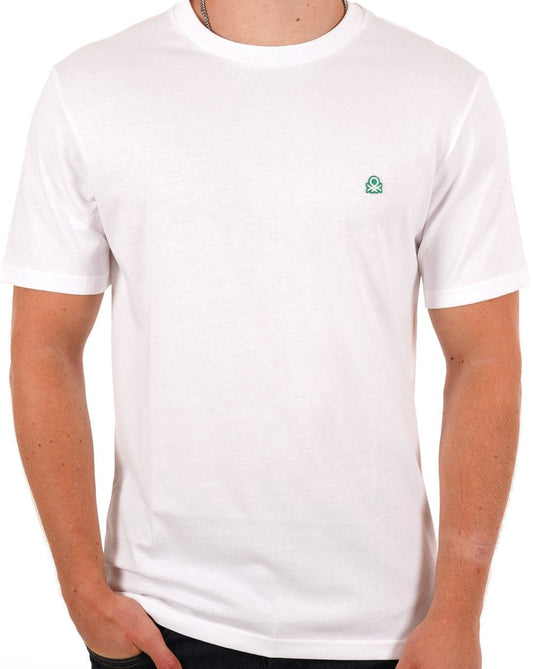 Benetton T-Shirt mit kleinem Logo in Weiß