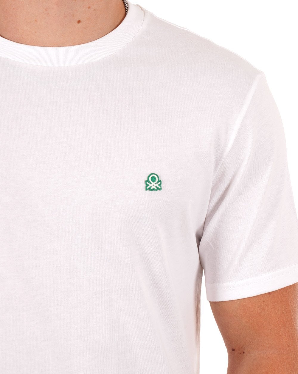 Benetton T-Shirt mit kleinem Logo in Weiß