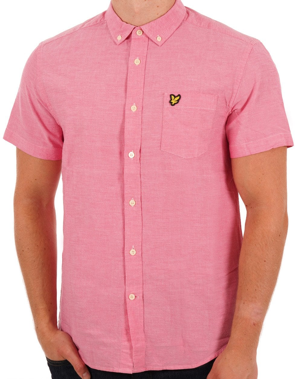 Lyle & Scott Short Sleeve Oxford Shirt Pink