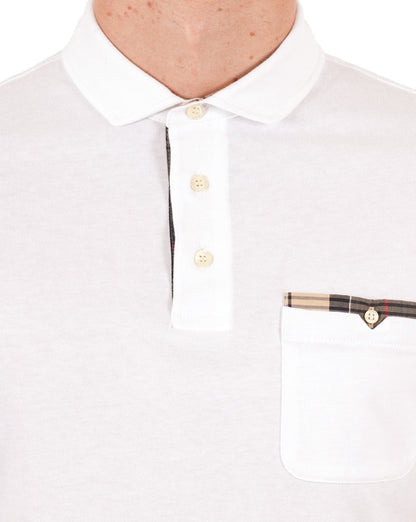 Barbour Tartan Pocket Polo Weiß