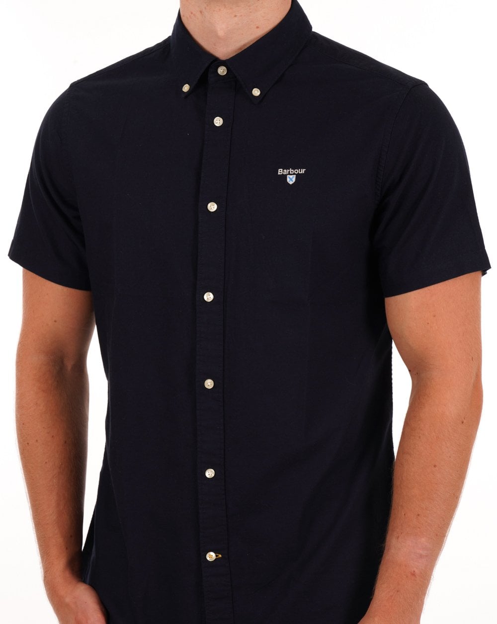 Barbour Oxtown Kurzarmhemd Marineblau