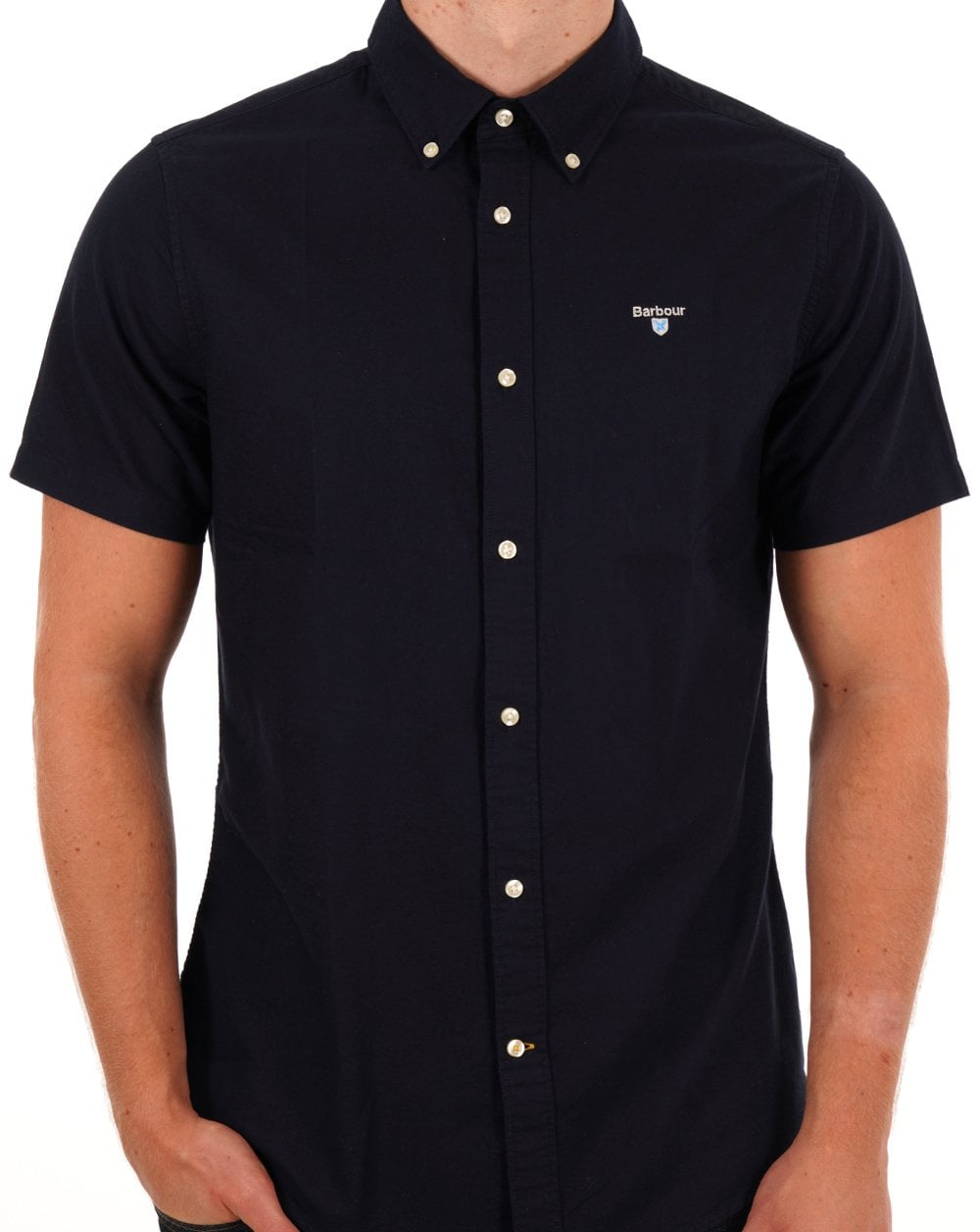 Barbour Oxtown Kurzarmhemd Marineblau