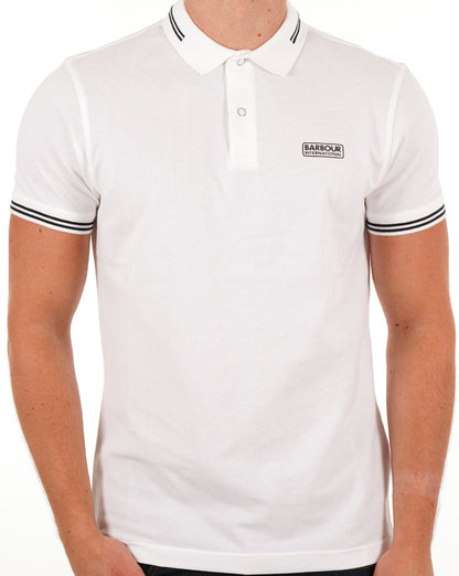 Barbour International Poloshirt mit Streifen in Weiß