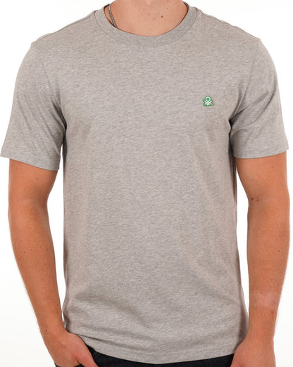 Benetton T-Shirt mit kleinem Logo in Grau