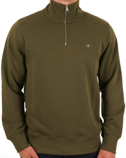 Gant Shield Half Zip Sweatshirt Olivgrün