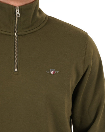 Gant Shield Half Zip Sweatshirt Olivgrün