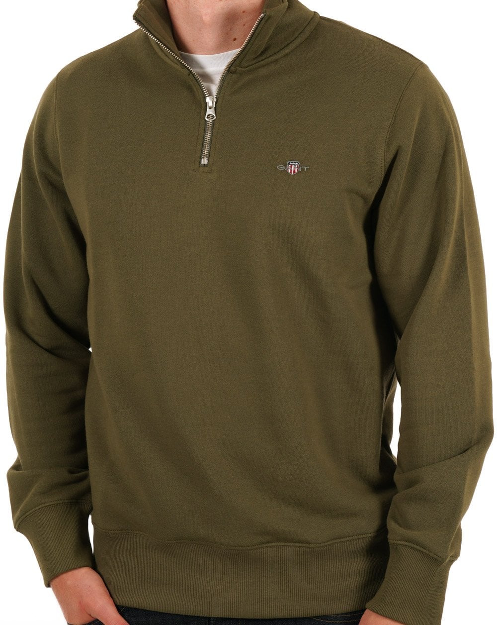 Gant Shield Half Zip Sweatshirt Olivgrün
