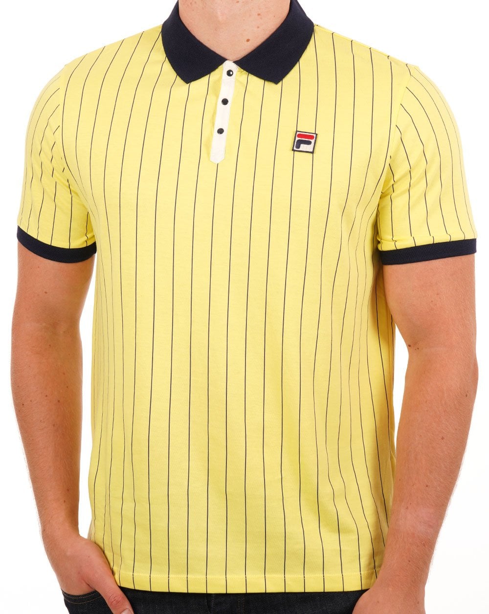 Fila Vintage BB1 ​​Poloshirt Gelb/Marineblau