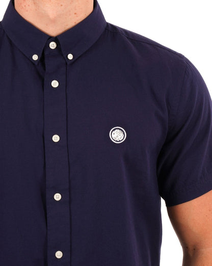 Pretty Green Oxford Kurzarmhemd Marineblau