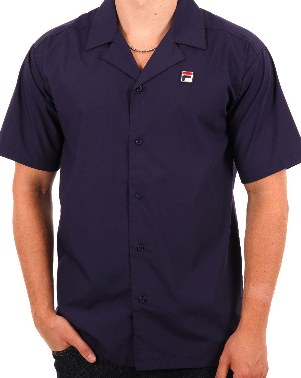 Fila Vintage Soren Kurzarmhemd Marineblau