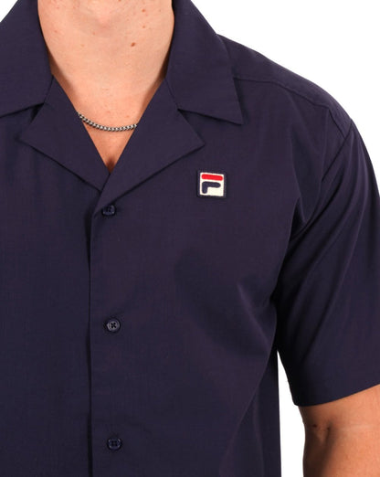 Fila Vintage Soren Kurzarmhemd Marineblau