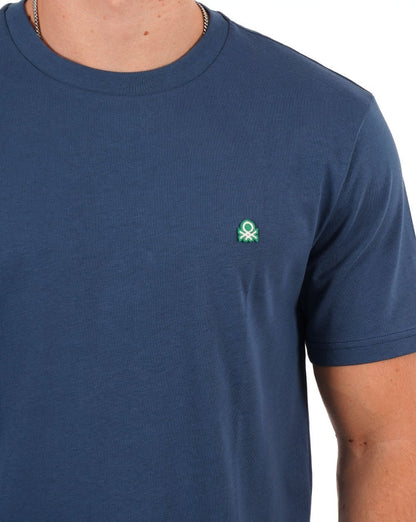 Benetton T-Shirt mit kleinem Logo in Petrolblau