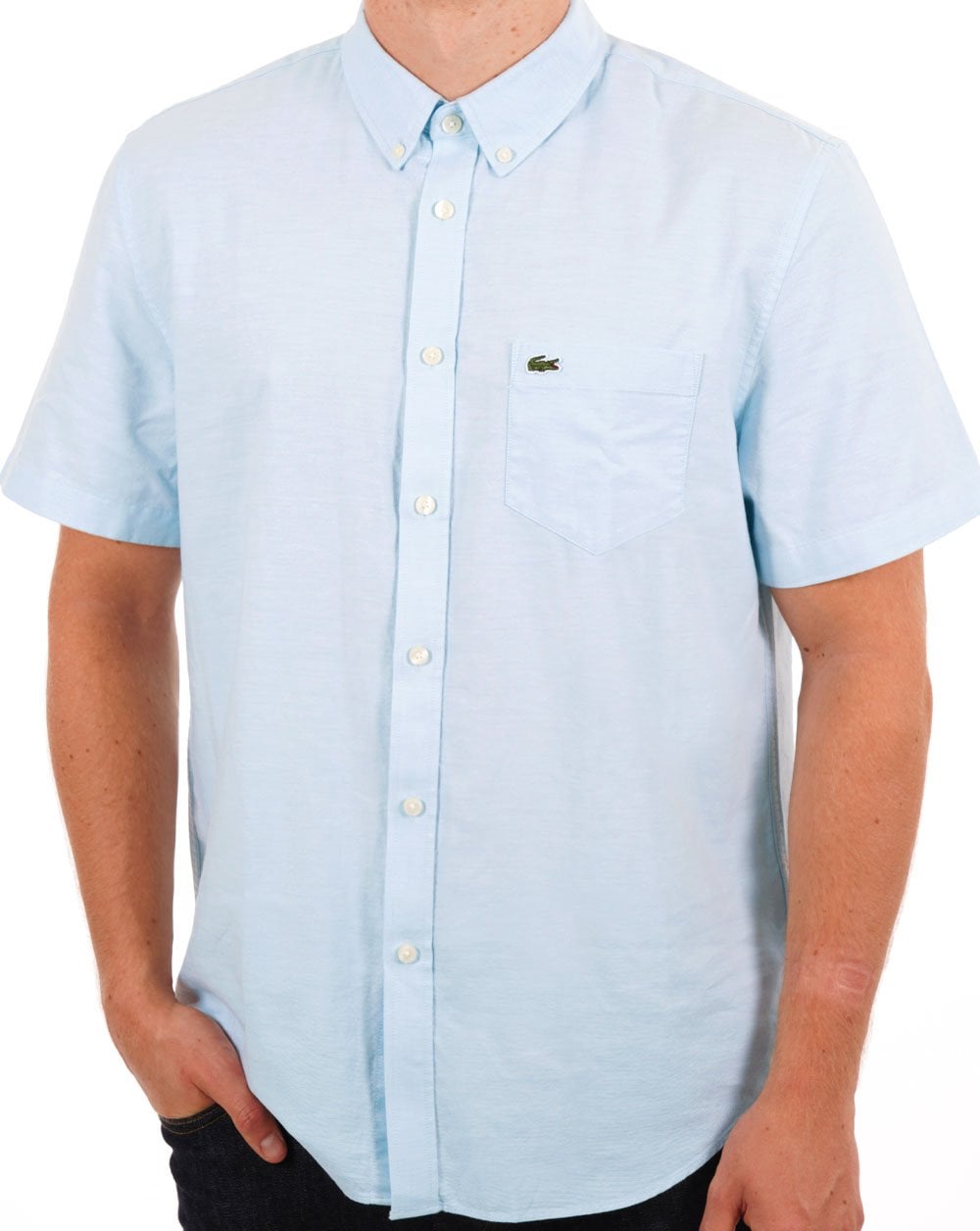 Lacoste Oxford Kurzarmhemd Himmelblau