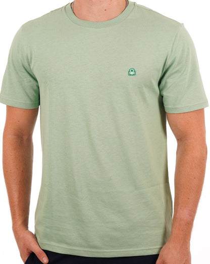 Benetton – T-Shirt mit kleinem Logo in Minze