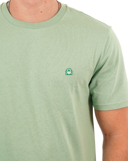 Benetton – T-Shirt mit kleinem Logo in Minze