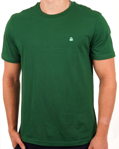 Benetton T-Shirt mit kleinem Logo Dunkelgrün