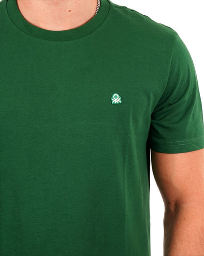 Benetton T-Shirt mit kleinem Logo Dunkelgrün