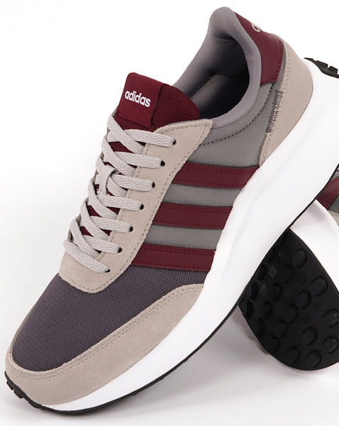 Adidas 70s Run Trainers Grey Burgundy
