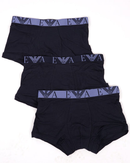 Emporio Armani – 3er-Pack Boxershorts, Marineblau/Blau