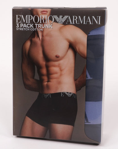 Emporio Armani – 3er-Pack Boxershorts, Marineblau/Blau