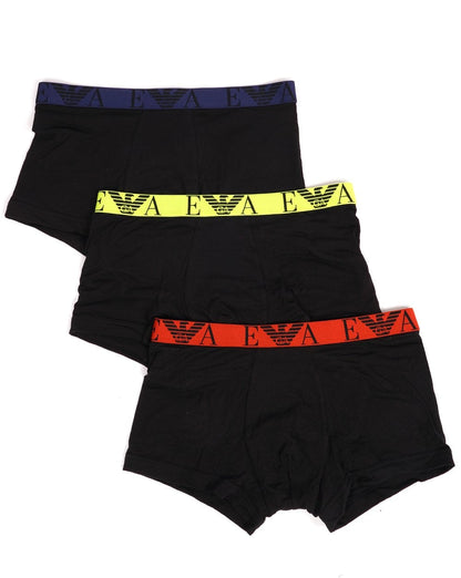 Emporio Armani – 3er-Pack Boxershorts, Schwarz/Mehrfarbig
