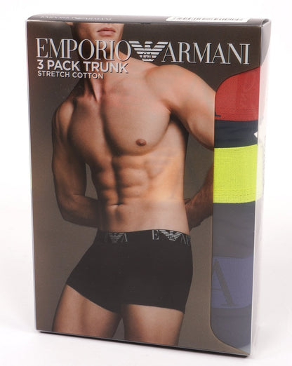 Emporio Armani – 3er-Pack Boxershorts, Schwarz/Mehrfarbig