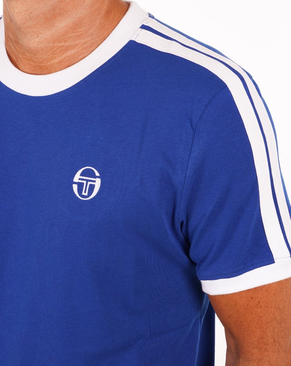 Sergio Tacchini Retro T-Shirt Königsblau Weiß