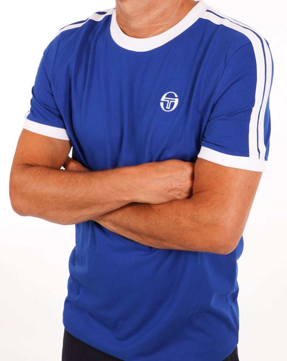 Sergio Tacchini Retro T-Shirt Königsblau Weiß