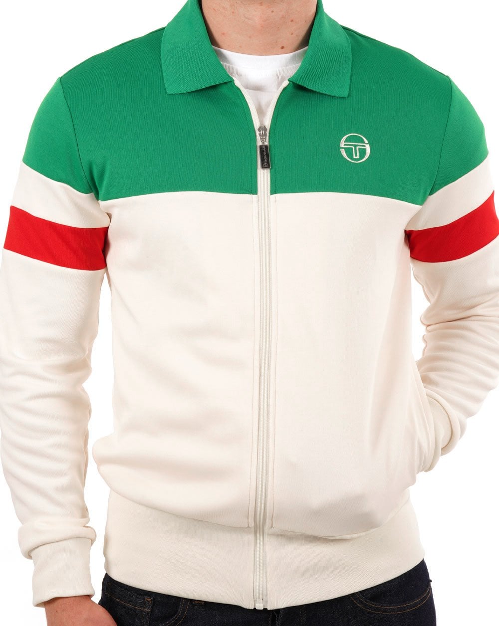 Sergio Tacchini Italia Track Top Gardenia Grün Rot