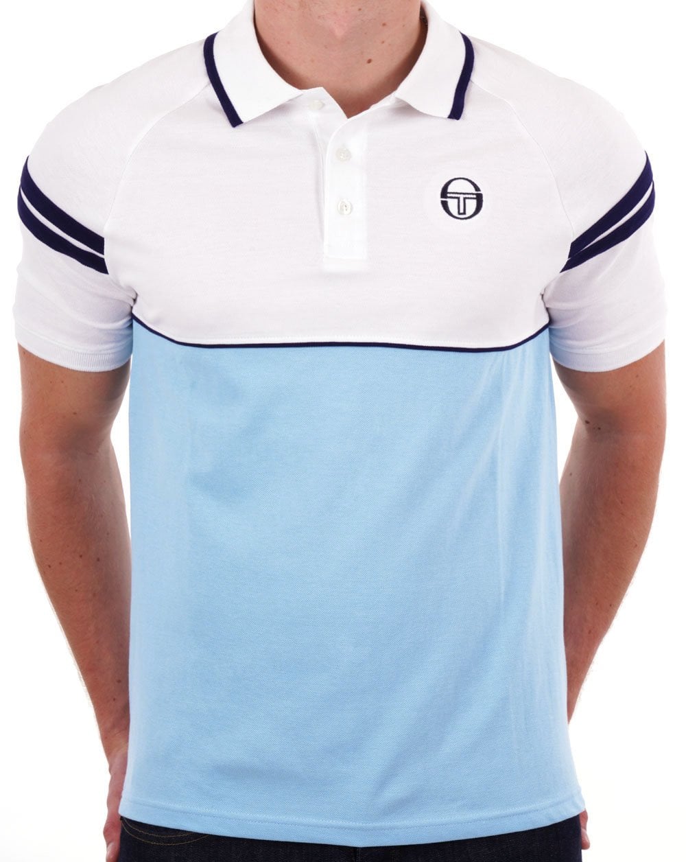 Sergio Tacchini Orion Poloshirt Weiß/Himmelblau