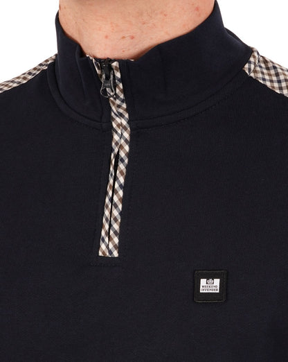 Weekend Offender Viertelreißverschluss, Marineblau