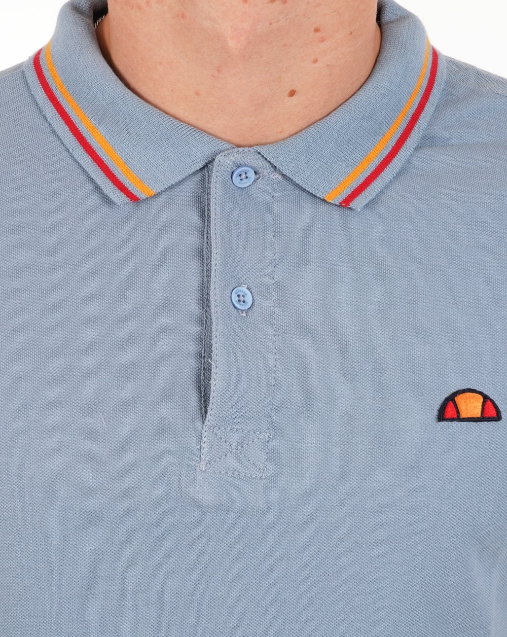 Ellesse – Poloshirt mit Streifen in Hellblau