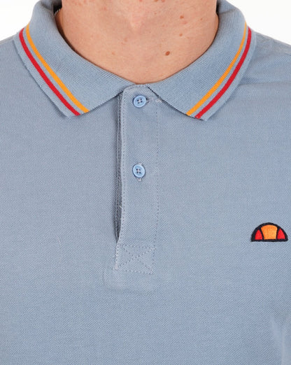 Ellesse – Poloshirt mit Streifen in Hellblau