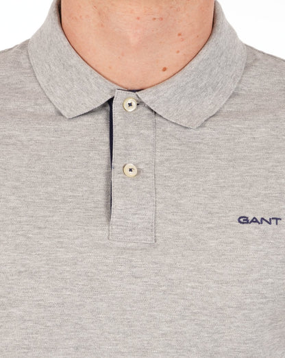 Gant Poloshirt mit Kontrastkragen, Grau