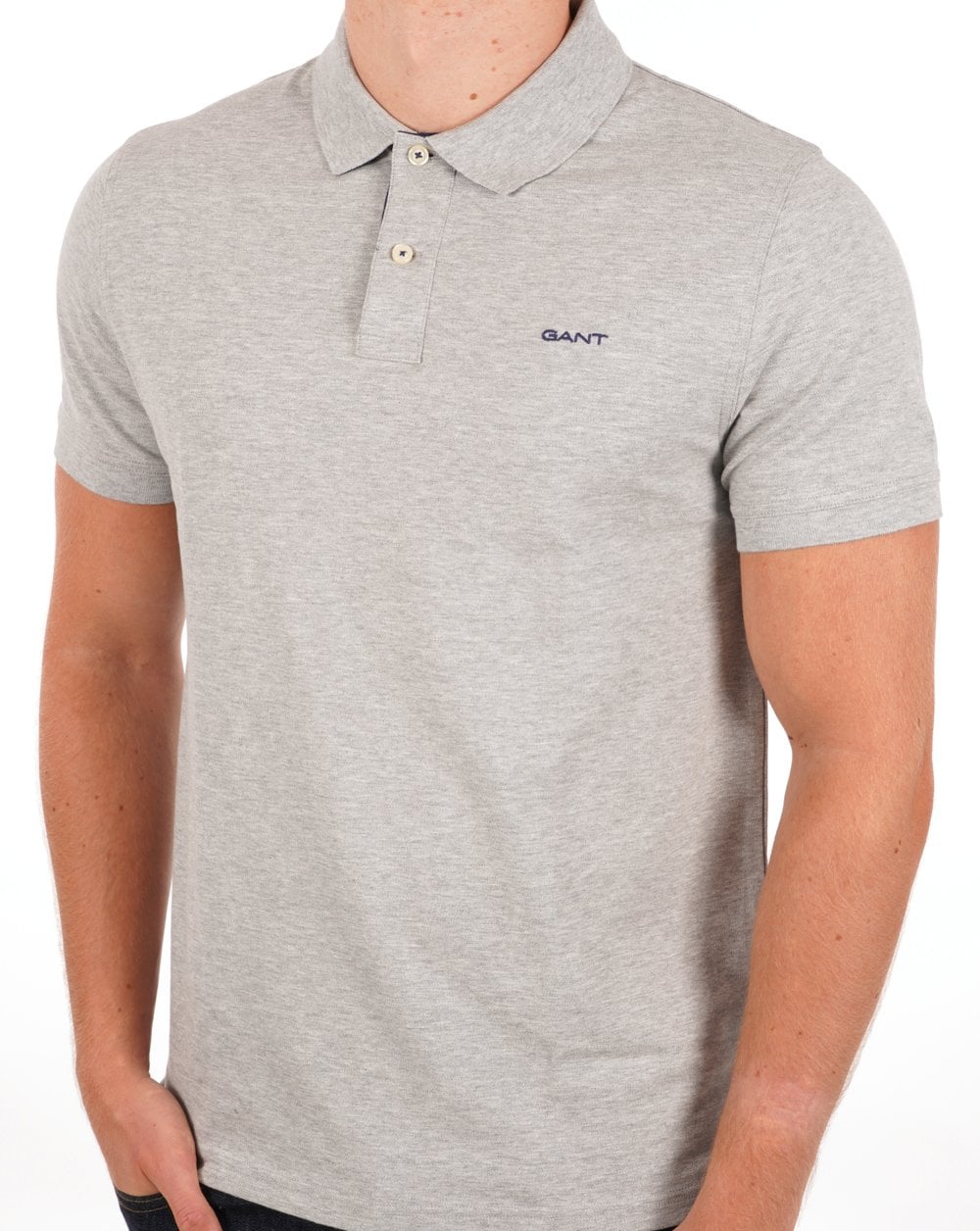 Gant Poloshirt mit Kontrastkragen, Grau