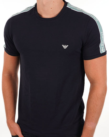 Emporio Armani T-Shirt mit Taping Marineblau/Grün