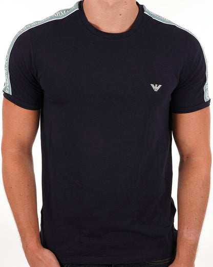 Emporio Armani T-Shirt mit Taping Marineblau/Grün