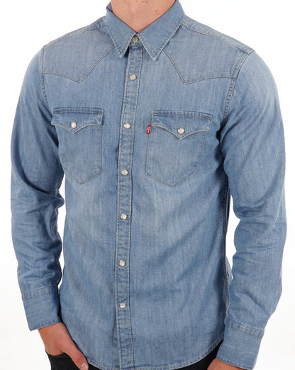 Levi's Barstow Westernhemd – Indigo Stonewash Blue