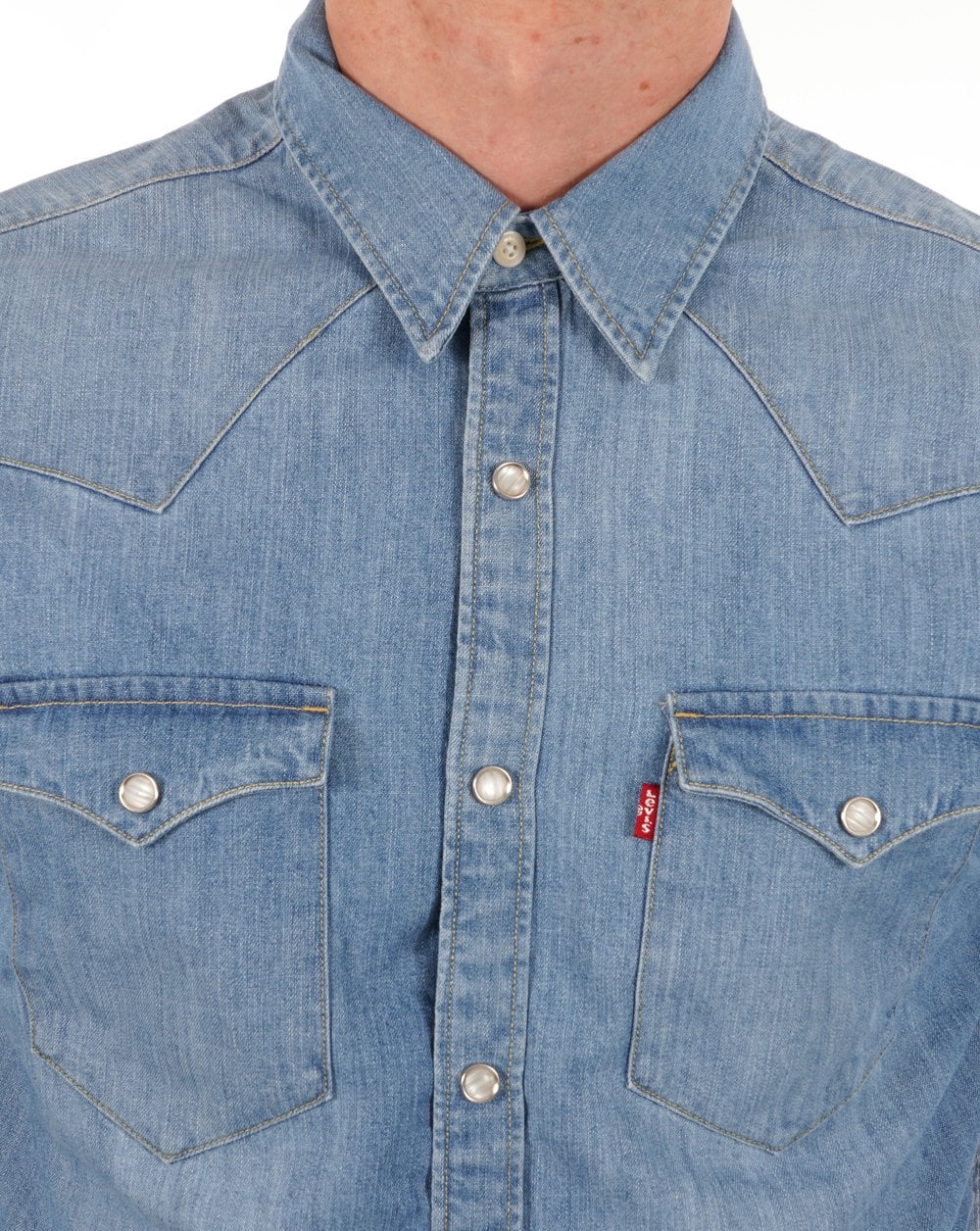 Levi's Barstow Westernhemd – Indigo Stonewash Blue