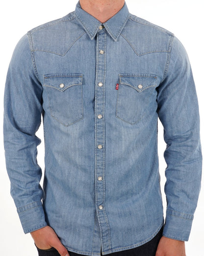 Levi's Barstow Westernhemd – Indigo Stonewash Blue