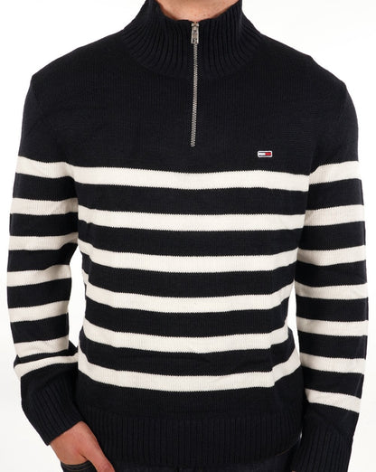 Tommy Jeans – Strickpullover mit Stehkragen und Colourblock-Muster