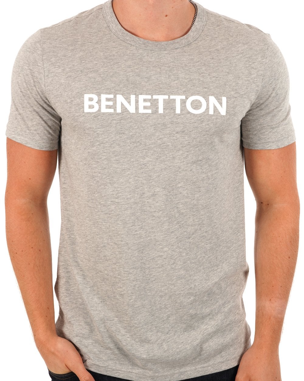 Benetton Logo T-Shirt Grau