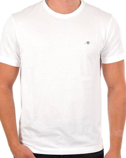 Gant Shield Crew T-Shirt Weiß