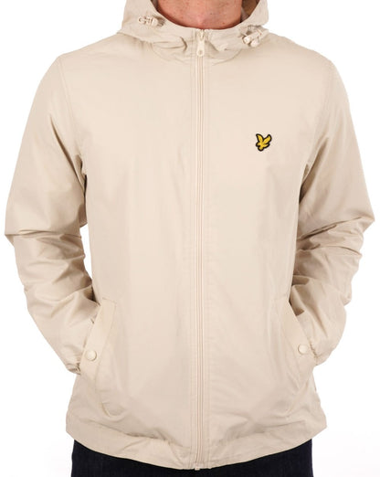 Lyle &amp; Scott – Durchgehende Kapuzenjacke mit Reißverschluss in Stein