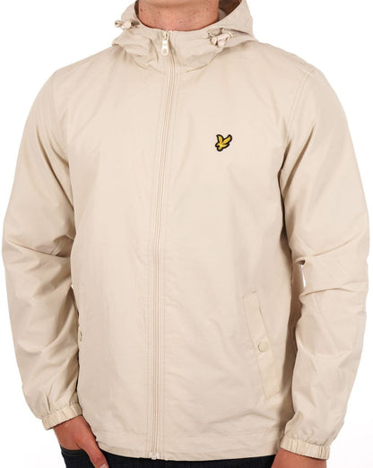 Lyle &amp; Scott – Durchgehende Kapuzenjacke mit Reißverschluss in Stein