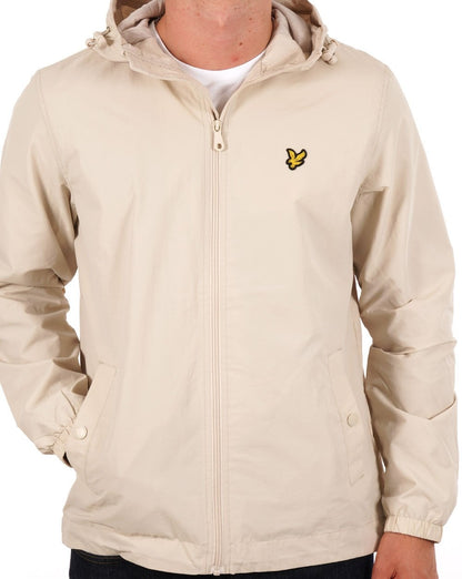 Lyle &amp; Scott – Durchgehende Kapuzenjacke mit Reißverschluss in Stein