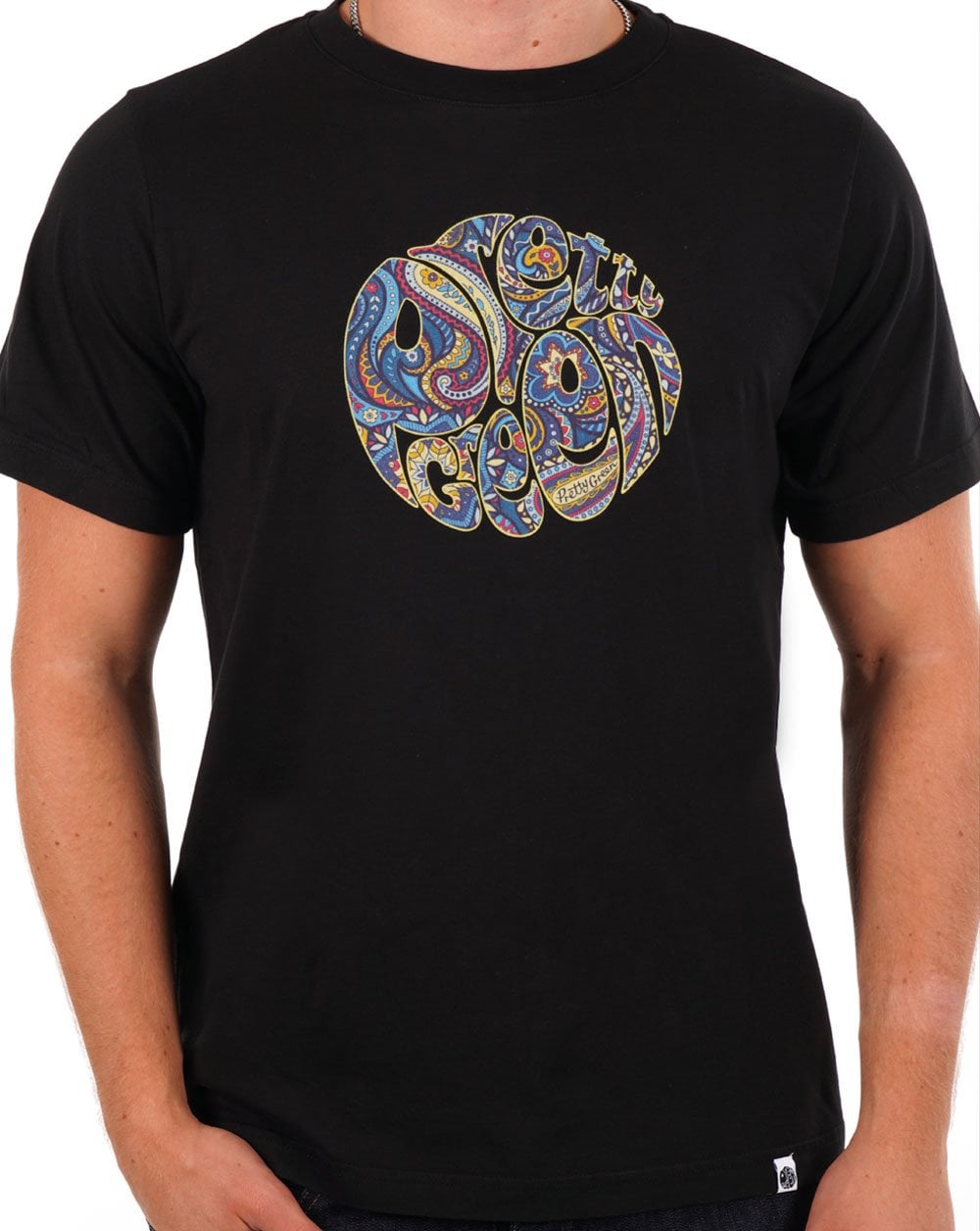 Pretty Green Marriot Paisley T-Shirt Schwarz