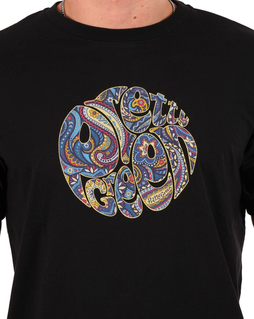 Pretty Green Marriot Paisley T-Shirt Schwarz