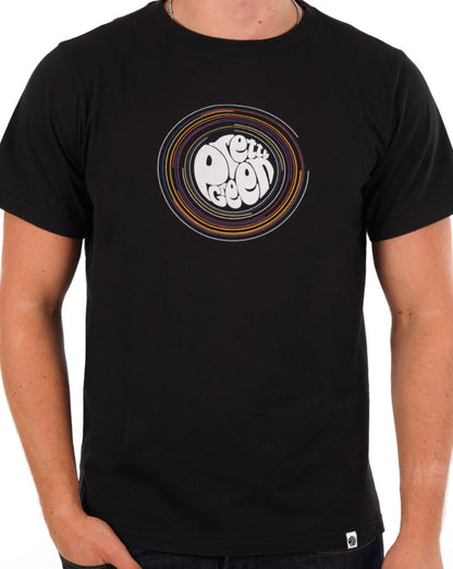 Pretty Green – T-Shirt mit Hollen-Logo in Schwarz
