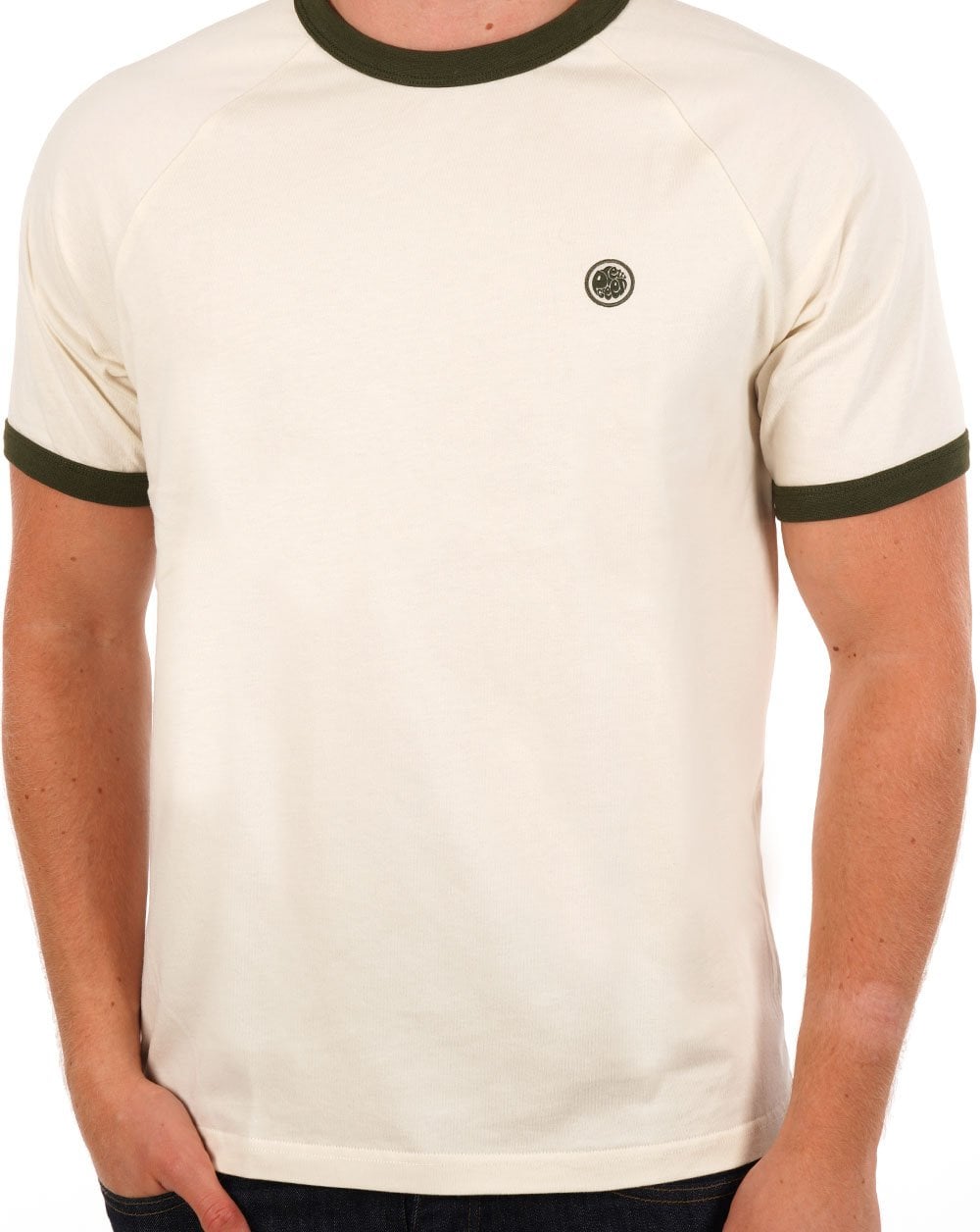 Pretty Green – Boston Ringer-T-Shirt in Stein